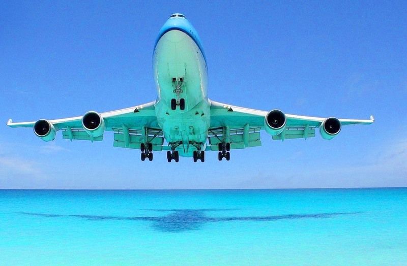 St. Maarten airport is famous for low approaching planes