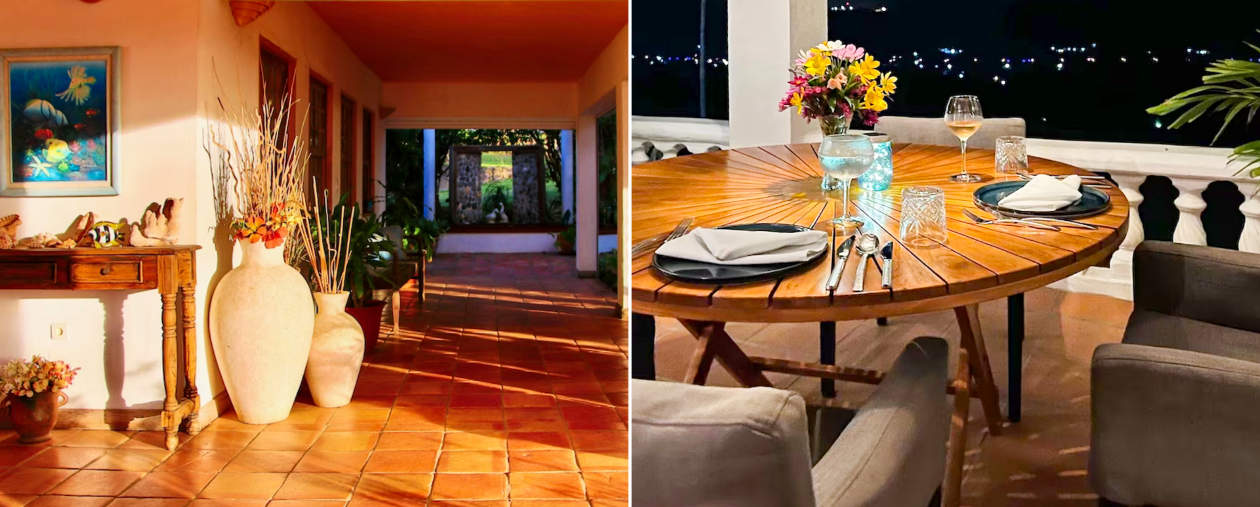 St. Eustatius hotel at dinner time